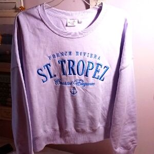 Gorgeous Mighty Fine 👑 French Riviera ⚜️ St. Tropez Lavender Sweatshirt  L
